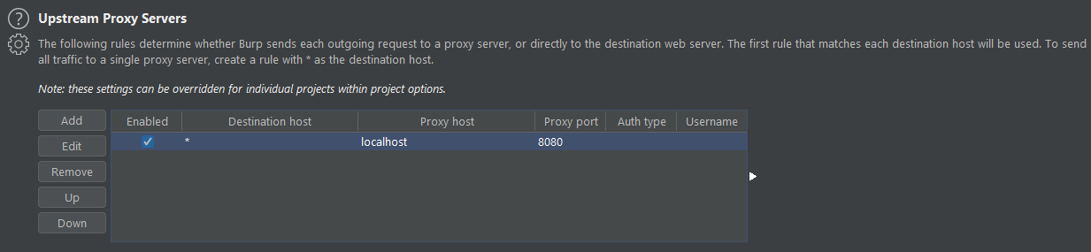 BurpSuite Upstream Proxy